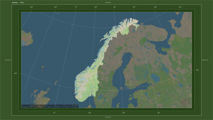 Norway composition. OSM Topographic German style map
