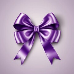 background with beautiful purple bow and horizontal ribbon. Holiday decoration