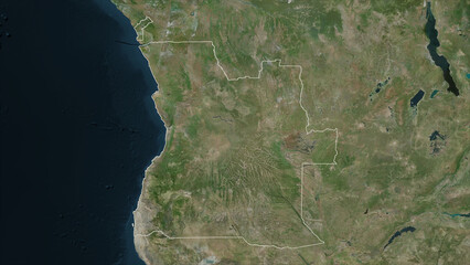 Angola outlined. High-res satellite map © zelwanka