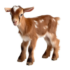 baby goat shot, isolated on transparent background cutout 