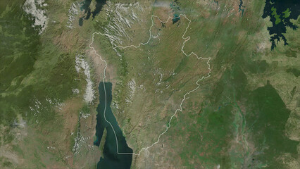 Burundi outlined. High-res satellite map © zelwanka