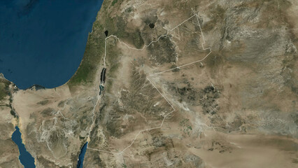 Jordan outlined. High-res satellite map © zelwanka