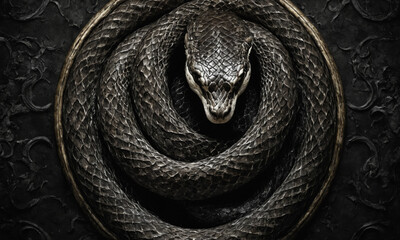 Fantasy Illustration of a wild snake. Digital art style wallpaper background.
