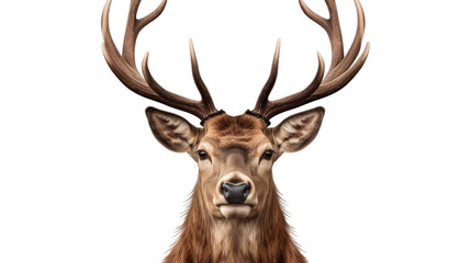 Naklejka na ściany i meble deer face shot isolated on transparent background cutout