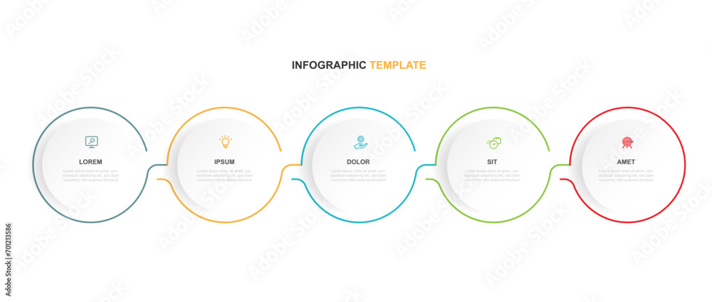 Leinwandbilder business template infographic vector element with 5 step process or options