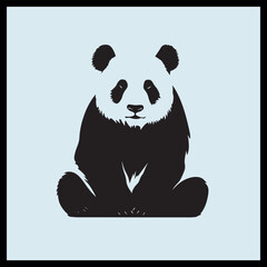 Panda Peace Silhouette Clip art, Vector image of a panda bear