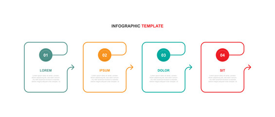 Business template infographic vector element with 4 step process or options 