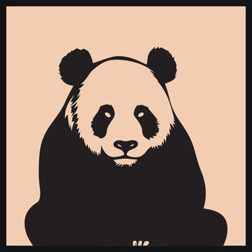recommend clip art: Panda Peace Silhouette Clip art, Vector image of a panda bear