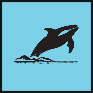 Whale Silhouette vector Clip art, Whale vector set