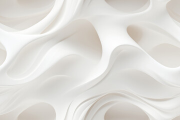 Abstract 3d white background, organic shapes seamless pattern texture. - obrazy, fototapety, plakaty
