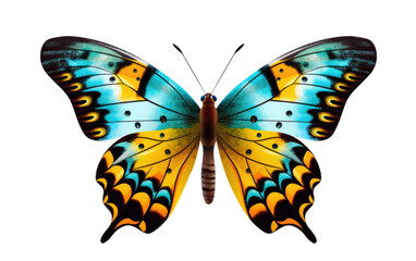 Psychedelic Butterfly isolated on transparent Background
