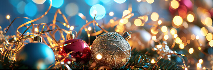 Abstract Background with Bokeh and christmas lights