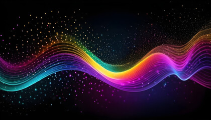 abstract colorful wave background. Ai