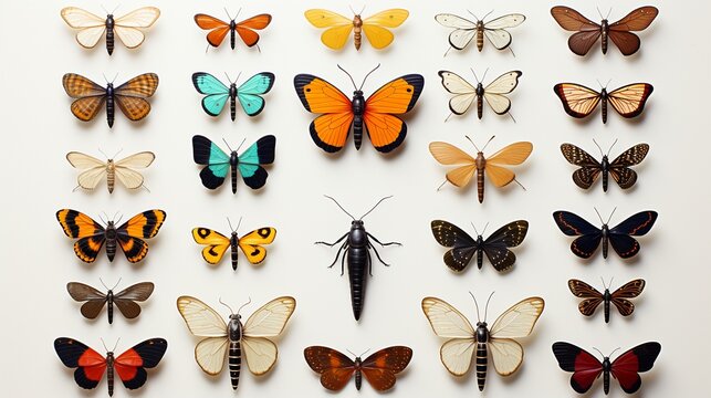 A set of insect icons. Isolated.