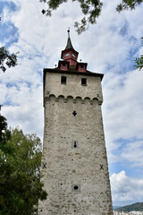 Fototapeta na wymiar City Wall (Musegg) Tower in Lucerne, Switzerland, Portrait