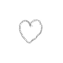 Continuous Line Drawing Love Outline .Illustration Icon Vector