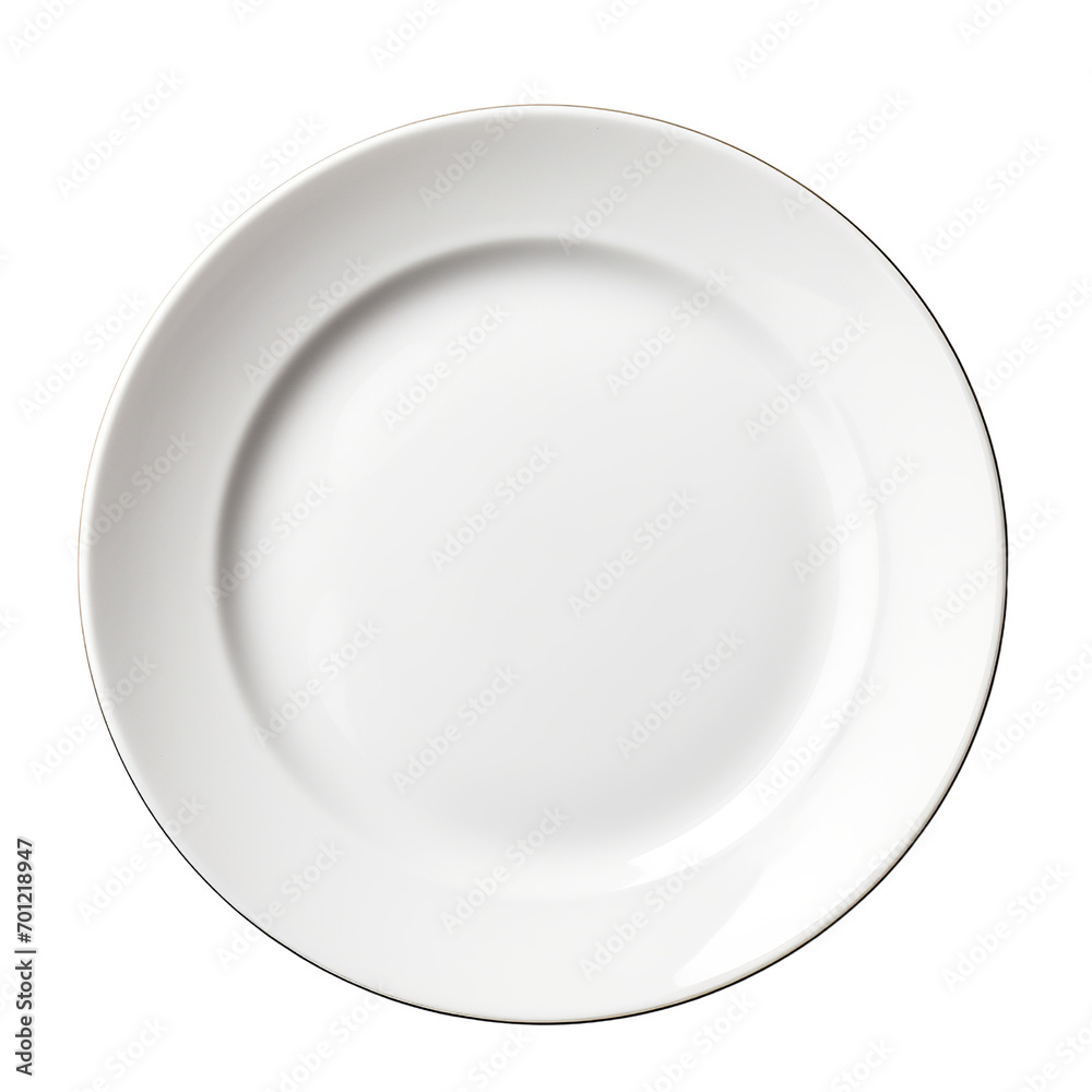 Wall mural Empty dinner plate isolated on white background