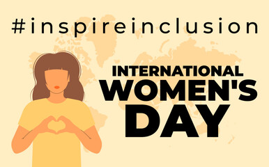 International Women s Day concept holiday. 8 march. Campaign 2024 inspireinclusion. Template for banner, card, poster, background. Flat vector illustration