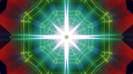 Fototapeta premium abstract backgrounds created with various 2d shapes. Kaleidoscope patterns psychedelic trippy backgrounds