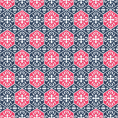 Japanese Luxury Hexagon Tile Vector Seamless Pattern