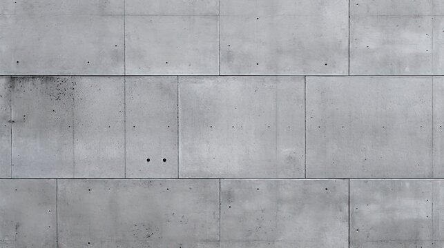 Gray concrete walls are arranged with bricks