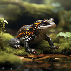 Fototapeta premium A Salamander's Tale ai generated