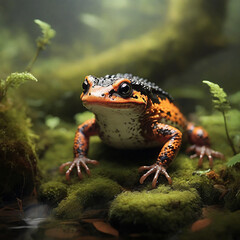 Fototapeta premium A Salamander's Tale ai generated