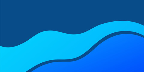 Blue wave, water wave, lines, blue sky background. Vector texture design poster banner abstract blue wallpaper background