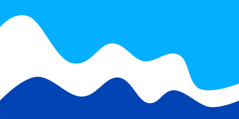 Blue wave, water wave, lines, blue sky background. Vector texture design poster banner abstract blue wallpaper background