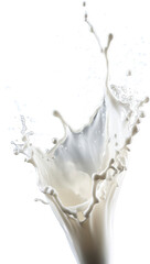 Splashing milk isolated on transparent background. PNG