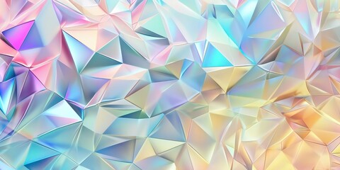 Polygonal crystalline trendy holographic background surface with  gradient of Geometric.