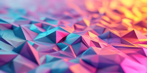 Polygonal crystalline trendy holographic background surface with  gradient of Geometric.