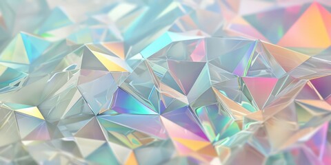 Polygonal crystalline trendy holographic background surface with  gradient of Geometric.