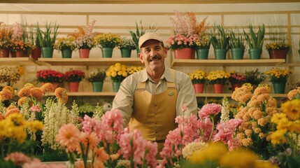 Entrepreneurial florist with vibrant floral boutique and arrangements