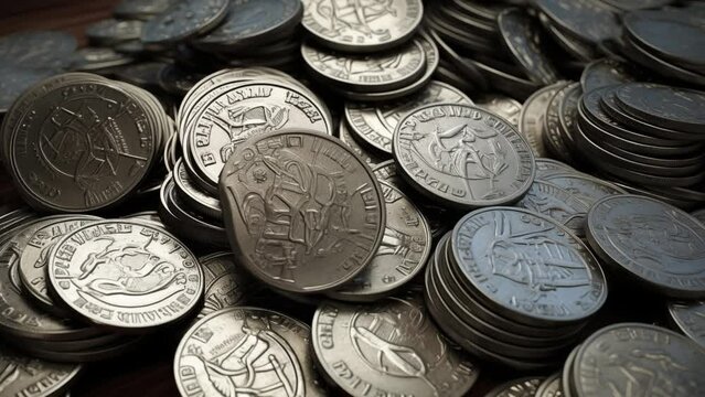 Closeup of money coins  background business finance economy concept and business growth concept.