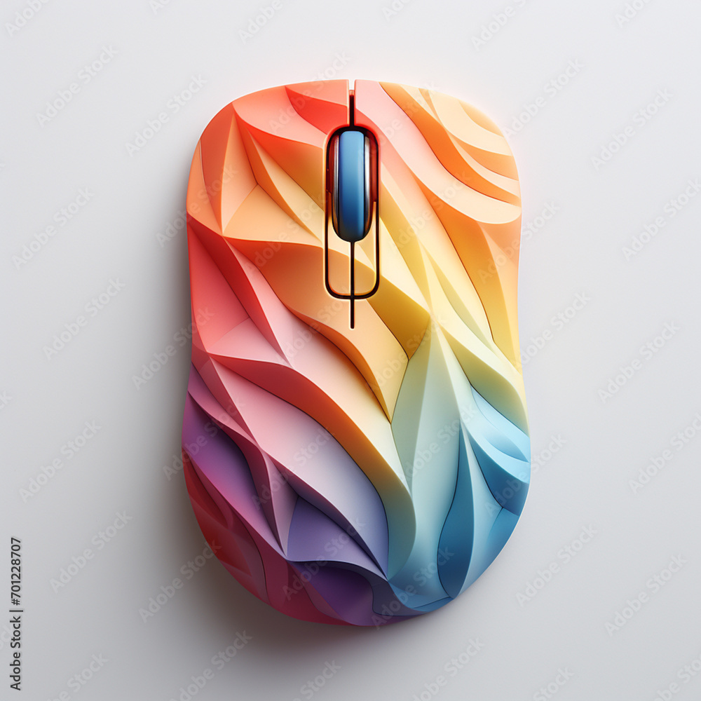 Aufkleber mouse icon in artistic strokes against a pastel canvas, ideal for creative and design-oriented busin