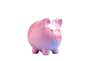 Obraz premium pink piggy bank smiling, saving money wealth concept, and financial concepts, copy space. with clipping part