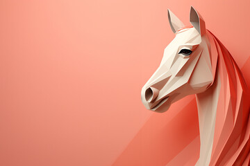 Przewalski's Horse icon, featuring a sleek and stylish Przewalski's Horse profile against a pale coral background. 