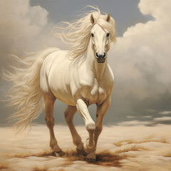 Obraz na płótnie Canvas White Horse, beautiful horse