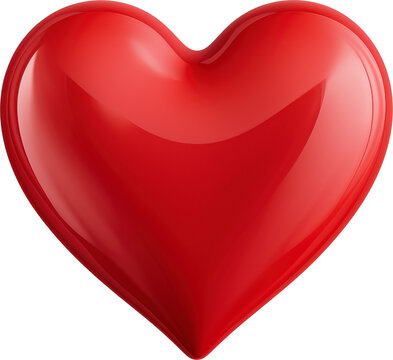 3d style heart shape isolated on transparent background. PNG