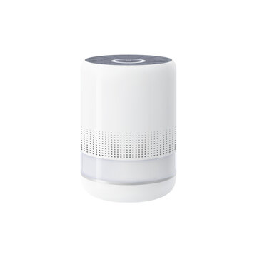 Realistic air purifier, isolated 3d vector device equipped with advanced filters, efficiently cleans indoor air by removing pollutants, allergens and impurities, promoting healthier living environment
