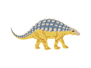 Cartoon dinosaur, Panoplosaurus reptile character for kids dino extinct education, isolated vector. Funny cute Panoplosaurus or armoured dinosaur of Cretaceous era for child prehistoric reptiles study