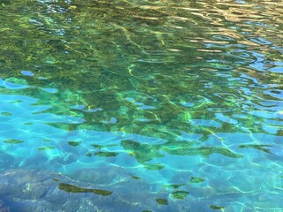 Beautiful sea water turquoise blue clear surface.