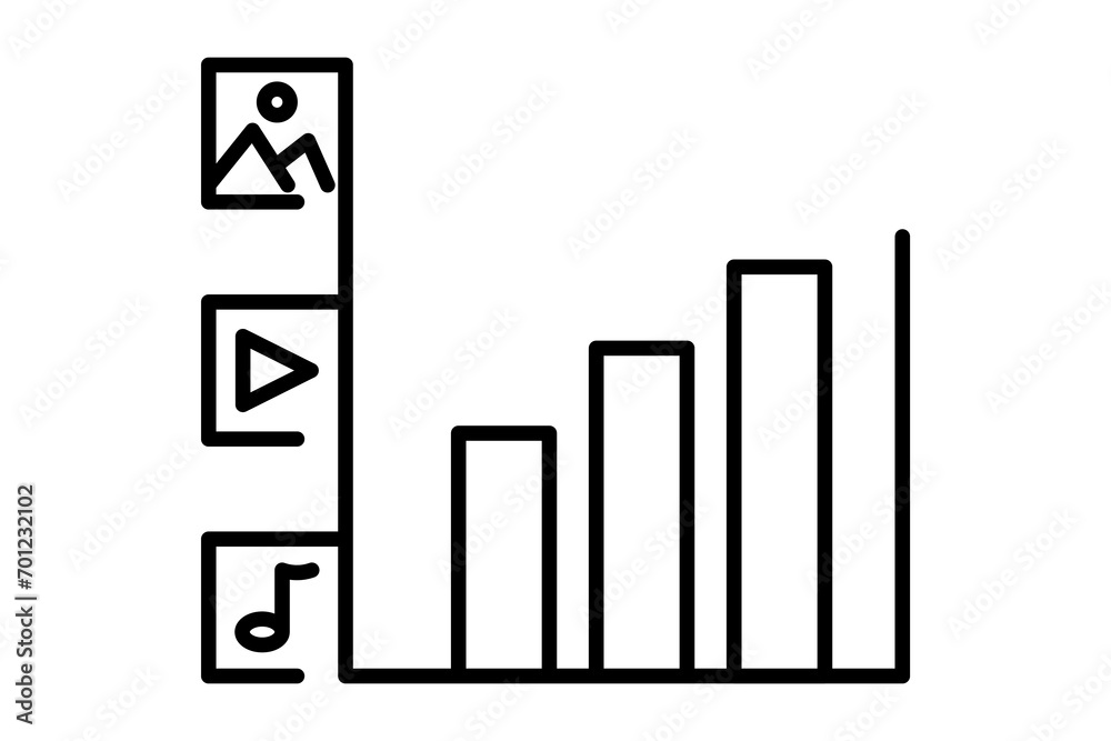 Poster content analytics icon. icon related to basic web and ui. suitable for web site, app, user interface