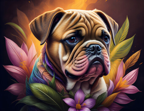 brauner Bulldoggen Welpe