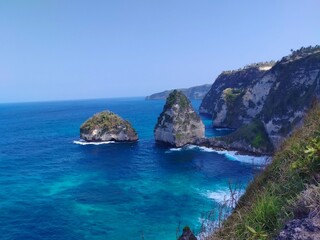 The beauty of the beach with a very beautiful view in Nusa Penida Bali