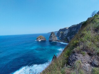 The beauty of the beach with a very beautiful view in Nusa Penida Bali
