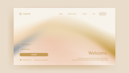 Abstract elegant gradient background. aesthetic website landing page or banner template modern style vector illustration. login form
