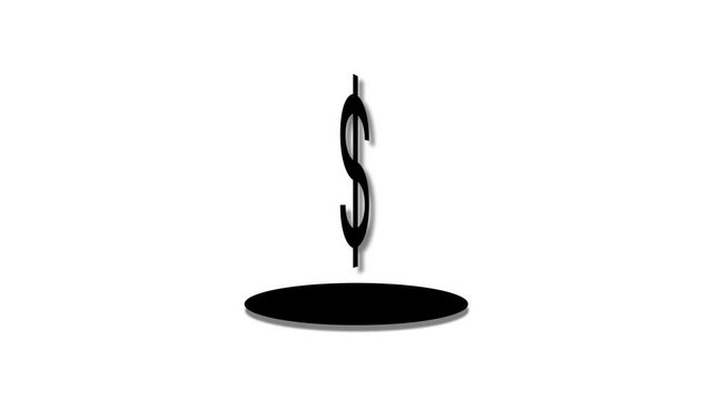 Animated dollar icon on a white color background.