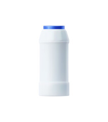 Detergent and clean product plastic bottle mockup. Isolated realistic 3d vector tube package with a secure blue cap, easy-to-grip shape, and clear labeling for laundry solutions and convenience